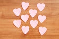 Heart shaped sticky notes Royalty Free Stock Photo
