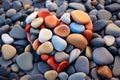 heart shaped stone on the beach illustration. Generative AI Royalty Free Stock Photo