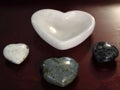 heart shaped stones and bowl Royalty Free Stock Photo