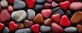 Heart shaped stones between pebbles, Valentine\'s day concept Royalty Free Stock Photo