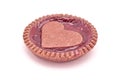 Heart shaped strawberries jam cookie pie shaped Royalty Free Stock Photo