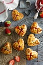 Heart shaped strawberry hand pies