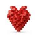 Made from red interlocking plastic bricks, resembling popular Royalty Free Stock Photo