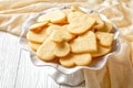 Heart shaped sugar cookies on a cake stand Royalty Free Stock Photo