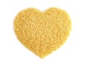 Heart-shaped of Sugar from sugar cane top view, Background granulated sugar yellow brown, Sucrose sugar, Red sugar Royalty Free Stock Photo