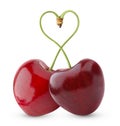 Heart-shaped sweet cherry Royalty Free Stock Photo
