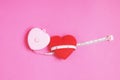 Heart shaped tape measure.Make blanks in the form of 2 hearts