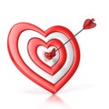 Heart shaped target with the arrow in the center Royalty Free Stock Photo