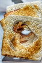 Heart shaped toast bread Royalty Free Stock Photo