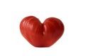 Heart shaped tomato on white background - Love Royalty Free Stock Photo