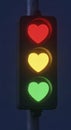 Heart shaped traffic light signals Royalty Free Stock Photo