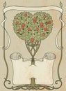 Heart-shaped tree with papirus