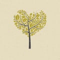 Heart Shaped Tree on Recycled Paper