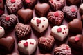 Heart-shaped valentine chocolate candy