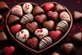 Heart-shaped valentine chocolate candy