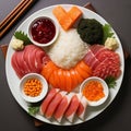 Heart shaped Valentine day sushi set. Classic sushi rolls, philadelphia, maki set for two for Valentine's dating