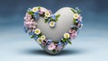 Heart-shaped vase with flowers Royalty Free Stock Photo