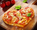 Heart shaped vegetarian pizza Royalty Free Stock Photo