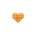 Heart shaped waffle isolated vector graphics Royalty Free Stock Photo