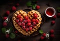 Heart - shaped waffles valentine theme