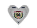 Heart shaped West Virginia state flag Royalty Free Stock Photo