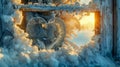 A heart shaped window in the snow Royalty Free Stock Photo