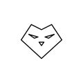 heart shaped wolf face icon. Element of Valentine\'s Day icon for mobile concept and web apps. Detailed heart shaped wolf face ico