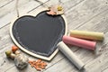 Empry blackboard to write a romantic message Royalty Free Stock Photo