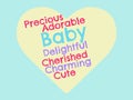 Heart Shaped Word Art Celebrating Babies