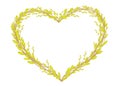 Heart shaped wreath made from young willow branches. Decoration for Easter. Vector illustration