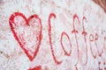 Heart shaped writing on the wall Royalty Free Stock Photo