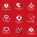 Heart shapes composed using pulsating ecg charts and phonendoscope. Disorders in cardiovascular system diagnosis clinic vector