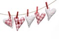 Heart shapes on washing line