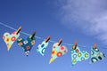 Heart shapes on washing line Royalty Free Stock Photo