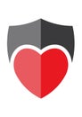 Heart and shield logo design Royalty Free Stock Photo