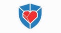 Heart Shield Logo Design Royalty Free Stock Photo