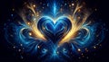 A heart shines with intricate fractals