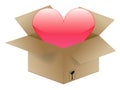 Heart in a shipping box