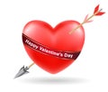 Heart shooted by a bow arrow vector Royalty Free Stock Photo