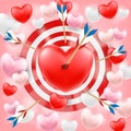 Heart shooted by a bow arrow vector Royalty Free Stock Photo