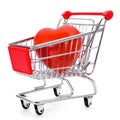 Heart in a shopping cart Royalty Free Stock Photo