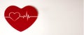 Heart sign, cardiogram, on on a white background with copy space for your text. Health care concept. Healthcare and medical Royalty Free Stock Photo