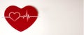 Heart sign, cardiogram, on on a white background with copy space for your text. Health care concept. Healthcare and medical Royalty Free Stock Photo