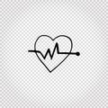 Heart sign. Heart rate, cardiogram. Medical doodle objects. Simple hand drawn vector illustration