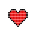 Heart sign icon made from squares. Vector illustration eps 10