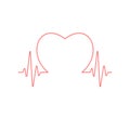 Heart sign inside pulse line Royalty Free Stock Photo