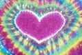 Heart sign tie dyed pattern background. Royalty Free Stock Photo