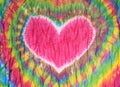 Heart sign tie dyed pattern background. Royalty Free Stock Photo