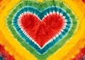 Heart sign tie dyed pattern background.