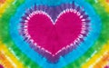 Heart sign tie dyed pattern background. Royalty Free Stock Photo